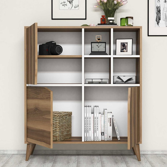 Hanah Home Pulse Armario Multiusos Nogal y Blanco Hanah Home Pulse Armario Multiusos Nogal y Blanco